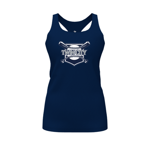 [FT0TRBNV-FYS-LOGO2] Decker Racerback Tank Top (Female Youth S, Navy, Logo 2)