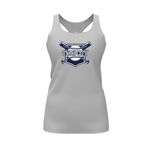 [FT0TRBGY-FYS-LOGO2] Decker Racerback Tank Top (Female Youth S, Gray, Logo 2)