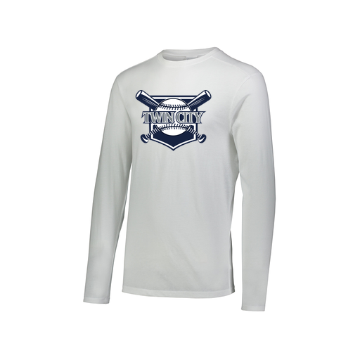 [FTLCUBWH-AXS-LOGO2] Decker Men's Tri-Blend T-Shirt - Long Sleeve (Adult XS, White, Logo 2)