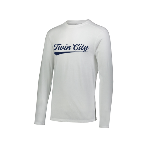 [FTLCUBWH-AXS-LOGO3] Decker Men's Tri-Blend T-Shirt - Long Sleeve (Adult XS, White, Logo 3)