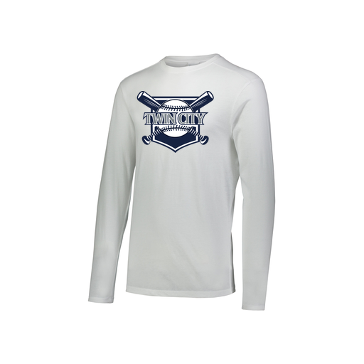 [FTLCUBWH-YS-LOGO2] Decker Youth Tri-Blend T-Shirt - Long Sleeve (Youth S, White, Logo 2)