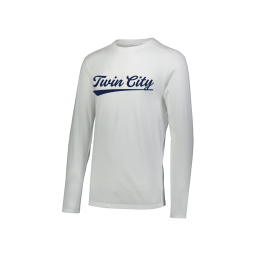 [FTLCUBWH-YS-LOGO3] Decker Youth Tri-Blend T-Shirt - Long Sleeve (Youth S, White, Logo 3)