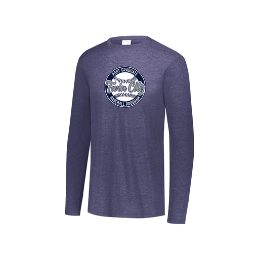 [FTLCUBNV-YS-LOGO1] Decker Youth Tri-Blend T-Shirt - Long Sleeve (Youth S, Navy, Logo 1)