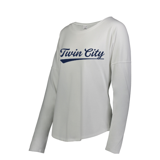 [FTLCUBWH-FAS-LOGO3] Decker Women's Tri-Blend T-Shirt - Long Sleeve (Female Adult S, White, Logo 3)
