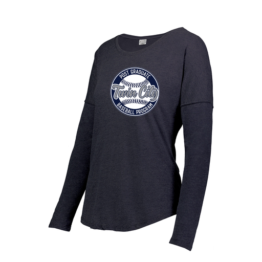 [FTLCUBNV-FAS-LOGO1] Decker Women's Tri-Blend T-Shirt - Long Sleeve (Female Adult S, Navy, Logo 1)