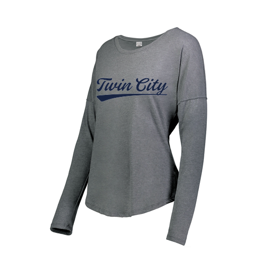 [FTLCUBGY-FAS-LOGO3] Decker Women's Tri-Blend T-Shirt - Long Sleeve (Female Adult S, Gray, Logo 3)